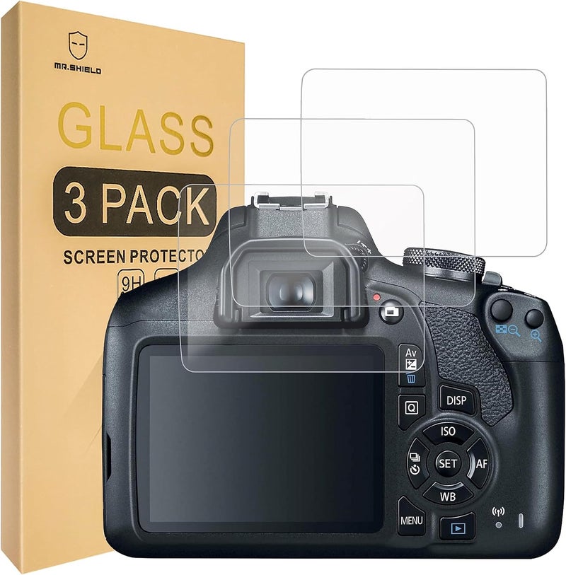 Mr Shield [3-Pack] Screen Protector For Canon EOS Rebel T7 T6 T5(2000d 1300d 1200d) DSLR Camera [Tempered Glass] [Japan Glass with 9H Hardness] Screen Protector - Image 1
